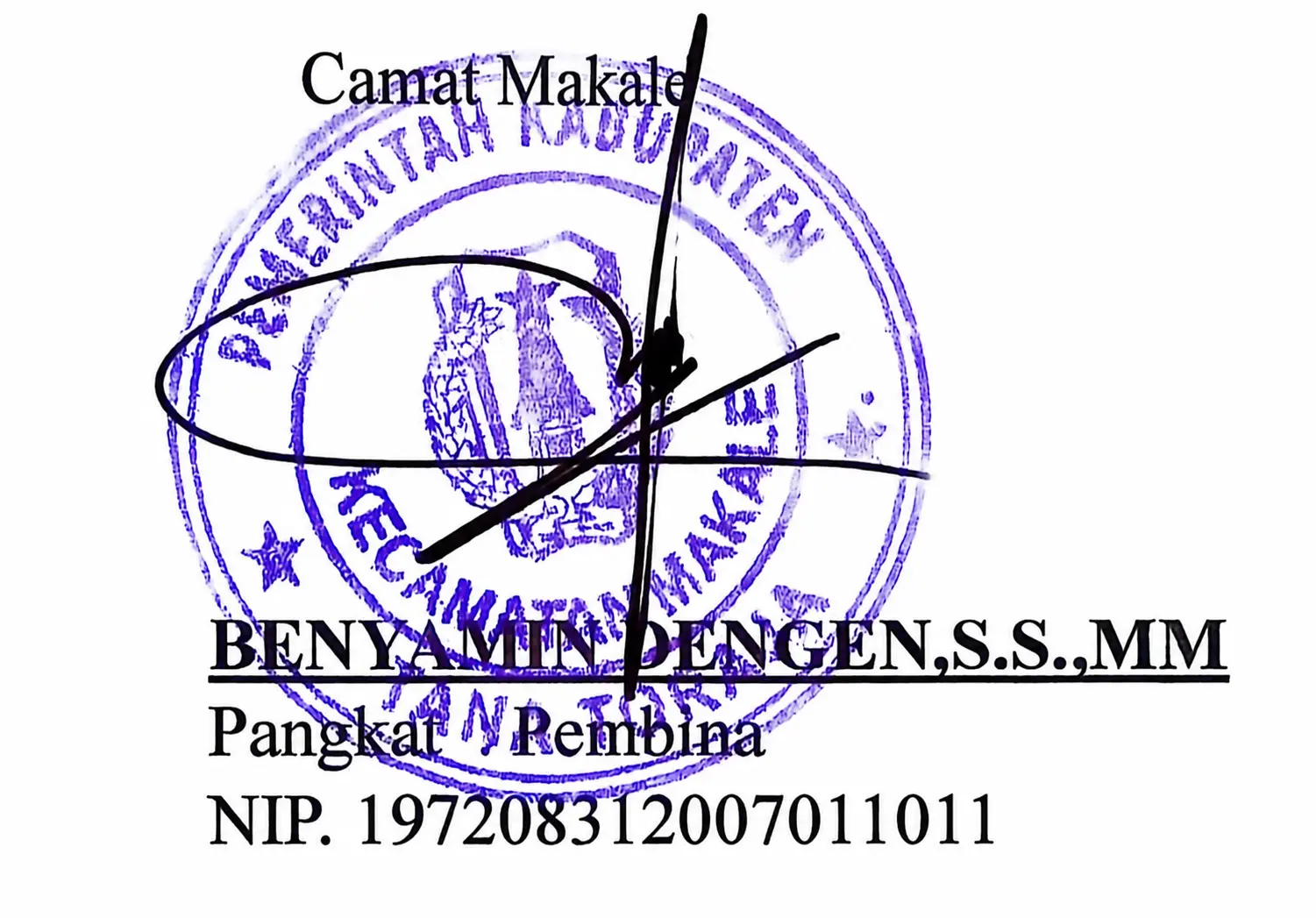 Tanda Tangan Camat